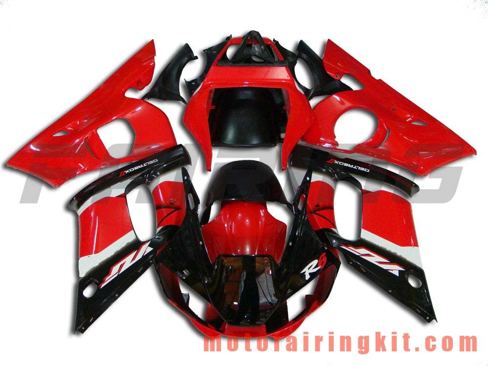 Fairing Kits Fit for YZF-600 R6 1998 1999 2000 2001 2002 YZF 600 R6 Plastic ABS Injection Mold Complete Motorcycle Body Aftermarket Bodywork Frame (Red & Black) B016