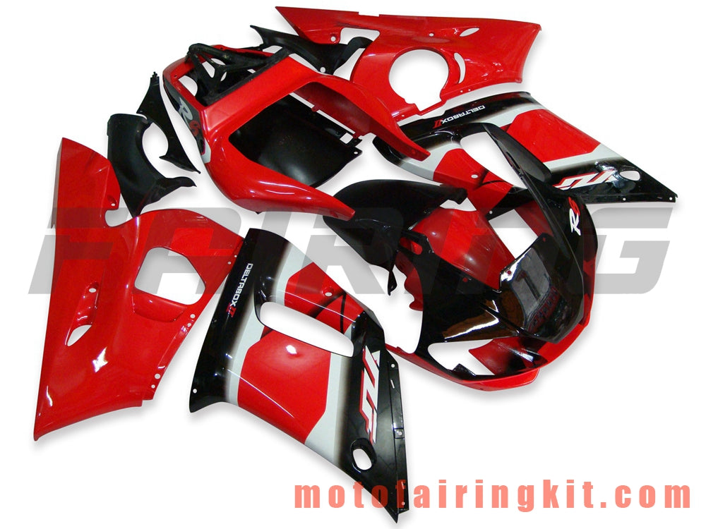 Fairing Kits Fit for YZF-600 R6 1998 1999 2000 2001 2002 YZF 600 R6 Plastic ABS Injection Mold Complete Motorcycle Body Aftermarket Bodywork Frame (Red & Black) B016