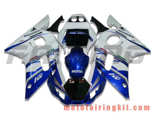 Kits de carenado aptos para YZF-600 R6 1998 1999 2000 2001 2002 YZF 600 R6 Molde de inyección de plástico ABS Carrocería completa para motocicleta Marco de carrocería de posventa (azul y blanco) B017