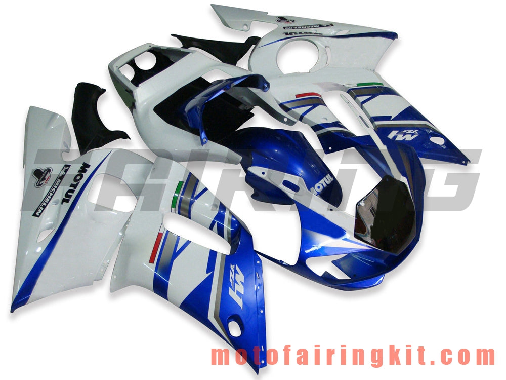 フェアリングキット YZF-600 R6 1998 1999 2000 2001 2002 YZF 600 R6 プラスチック ABS 射出成形 完全なオートバイボディ アフターマーケットボディワークフレーム (ブルー &amp; ホワイト) B017