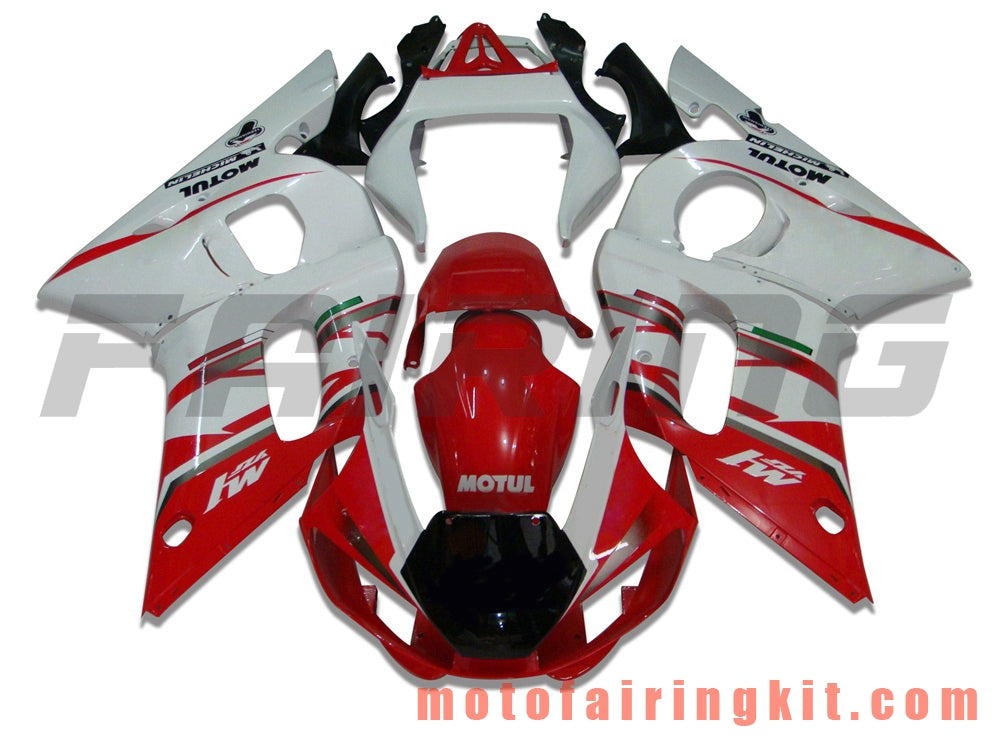 Kits de carenado aptos para YZF-600 R6 1998 1999 2000 2001 2002 YZF 600 R6 Molde de inyección de plástico ABS Carrocería completa para motocicleta Marco de carrocería de posventa (rojo y blanco) B018