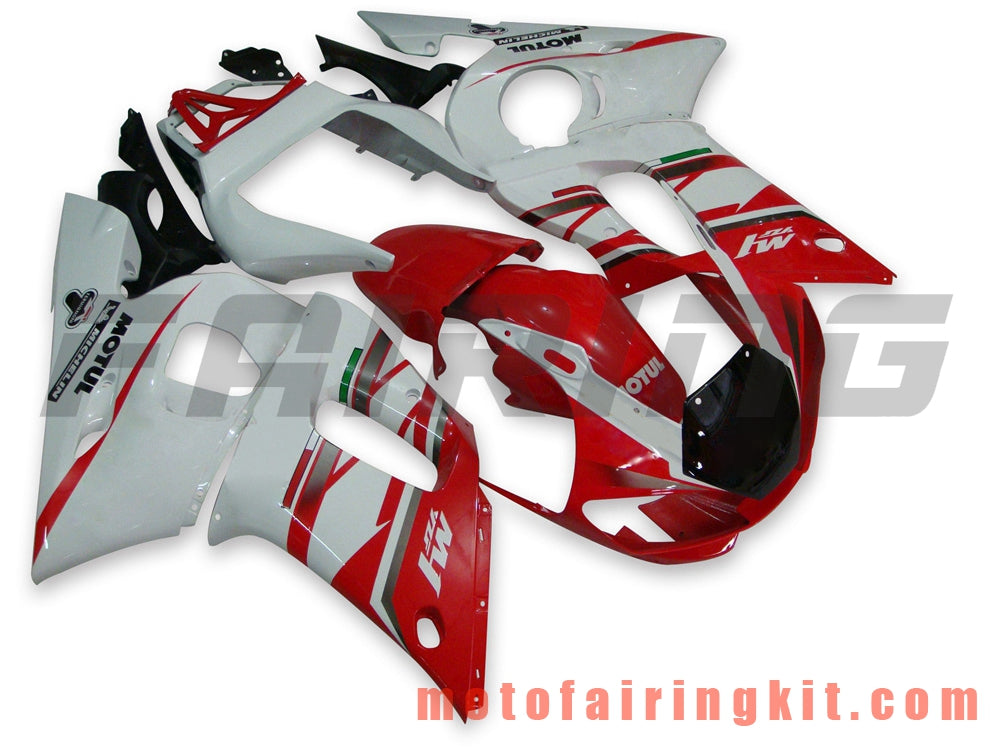 Fairing Kits Fit for YZF-600 R6 1998 1999 2000 2001 2002 YZF 600 R6 Plastic ABS Injection Mold Complete Motorcycle Body Aftermarket Bodywork Frame (Red & White) B018