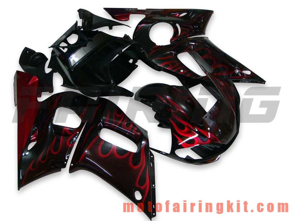 Fairing Kits Fit for YZF-600 R6 1998 1999 2000 2001 2002 YZF 600 R6 Plastic ABS Injection Mold Complete Motorcycle Body Aftermarket Bodywork Frame (Black & Orange) B019