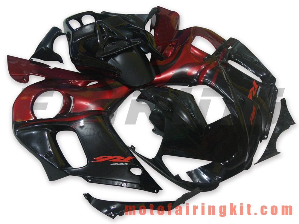 Fairing Kits Fit for YZF-600 R6 1998 1999 2000 2001 2002 YZF 600 R6 Plastic ABS Injection Mold Complete Motorcycle Body Aftermarket Bodywork Frame (Black & Orange) B020