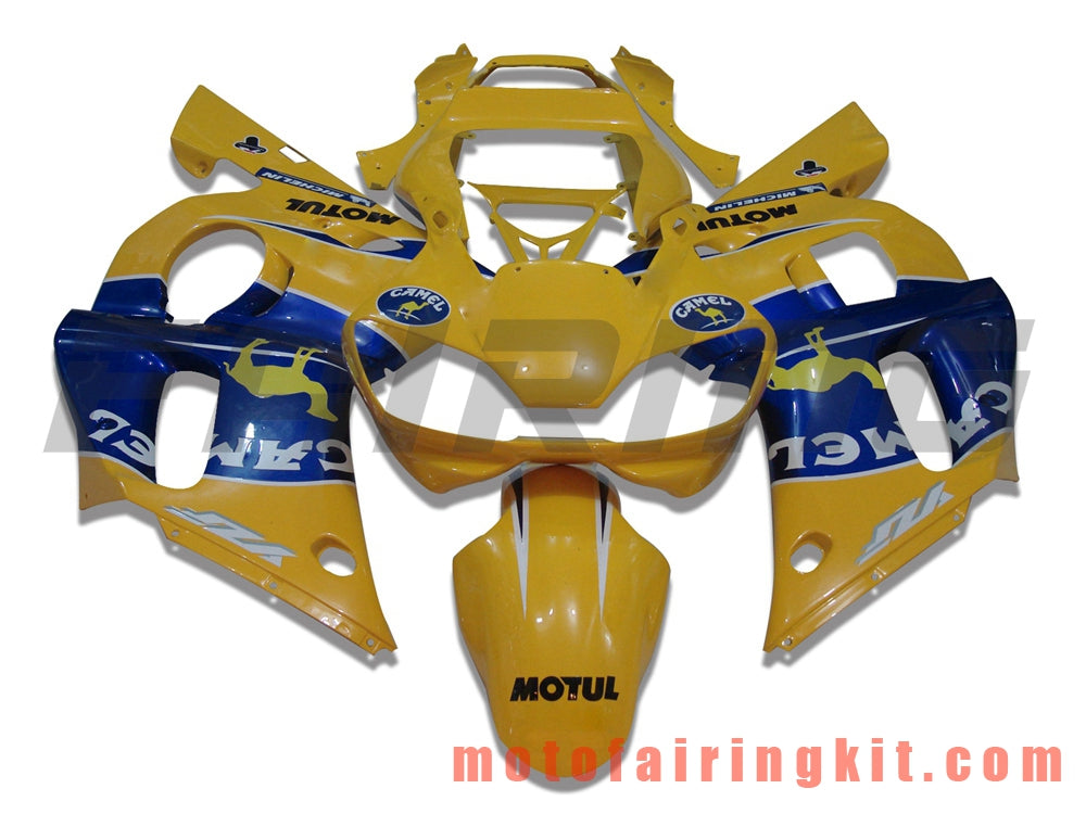 フェアリングキット YZF-600 R6 1998 1999 2000 2001 2002 YZF 600 R6 プラスチック ABS 射出成型 完全なオートバイボディ アフターマーケットボディワークフレーム (イエロー &amp; ブルー) B022