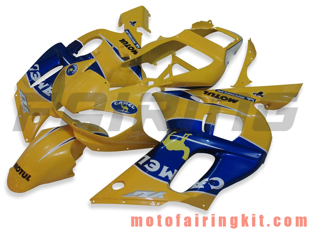 Kits de carenado aptos para YZF-600 R6 1998 1999 2000 2001 2002 YZF 600 R6 Molde de inyección de plástico ABS Carrocería completa para motocicleta Marco de carrocería de posventa (amarillo y azul) B022