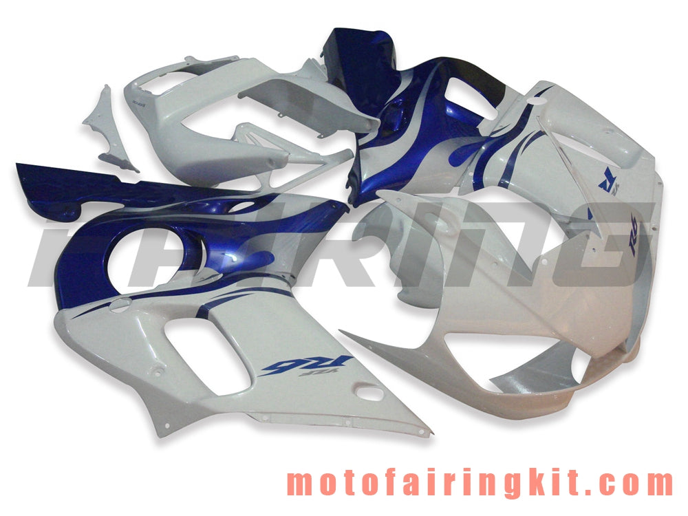 Fairing Kits Fit for YZF-600 R6 1998 1999 2000 2001 2002 YZF 600 R6 Plastic ABS Injection Mold Complete Motorcycle Body Aftermarket Bodywork Frame (White & Blue) B025