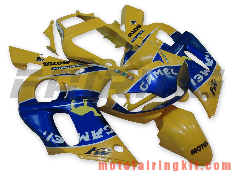 Fairing Kits Fit for YZF-600 R6 1998 1999 2000 2001 2002 YZF 600 R6 Plastic ABS Injection Mold Complete Motorcycle Body Aftermarket Bodywork Frame (Yellow & Blue) B027