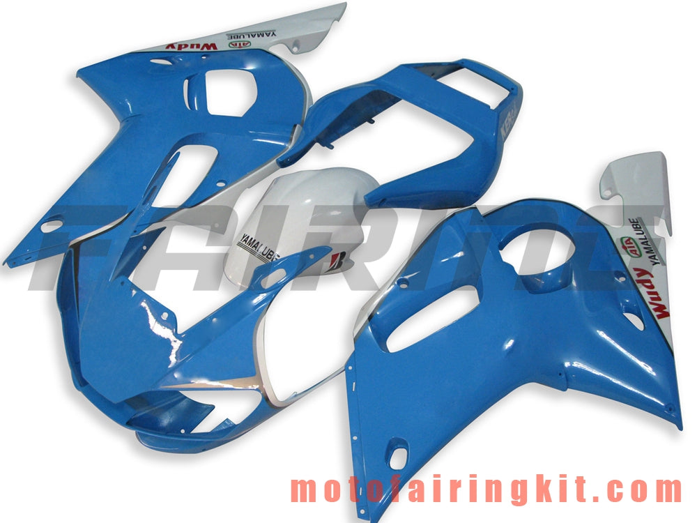 フェアリングキット YZF-600 R6 1998 1999 2000 2001 2002 YZF 600 R6 プラスチック ABS 射出成形 完全なオートバイボディ アフターマーケットボディワークフレーム (ブルー &amp; ホワイト) B033