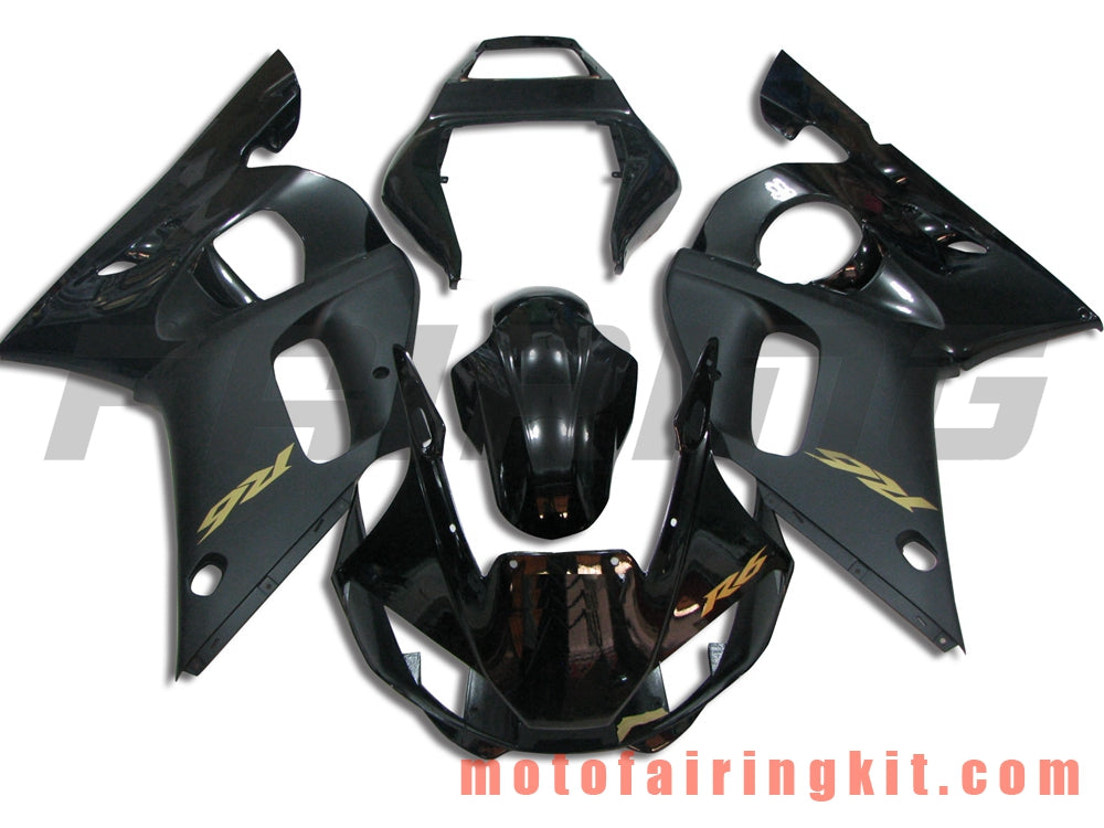 Kits de carenado aptos para YZF-600 R6 1998 1999 2000 2001 2002 YZF 600 R6 Molde de inyección de plástico ABS Carrocería completa para motocicleta Marco de carrocería de posventa (negro) B034