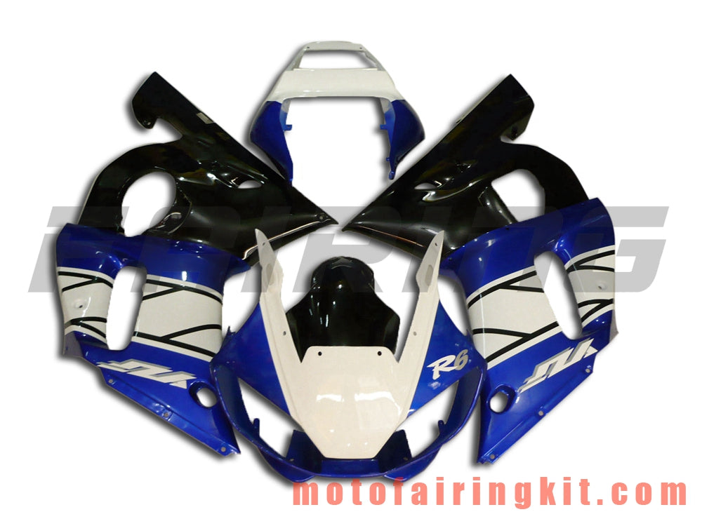 Fairing Kits Fit for YZF-600 R6 1998 1999 2000 2001 2002 YZF 600 R6 Plastic ABS Injection Mold Complete Motorcycle Body Aftermarket Bodywork Frame (Blue & Black) B036