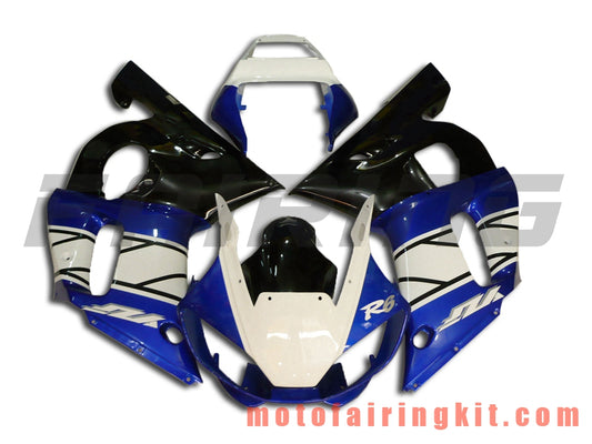 Kits de carenado aptos para YZF-600 R6 1998 1999 2000 2001 2002 YZF 600 R6 Molde de inyección de plástico ABS Carrocería completa para motocicleta Marco de carrocería de posventa (azul y negro) B036