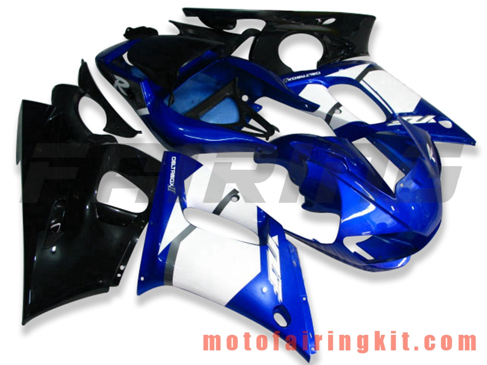 Kits de carenado aptos para YZF-600 R6 1998 1999 2000 2001 2002 YZF 600 R6 Molde de inyección de plástico ABS Carrocería completa para motocicleta Marco de carrocería de posventa (azul y negro) B040