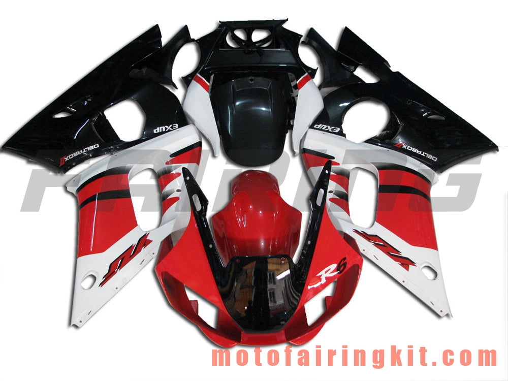 Kits de carenado aptos para YZF-600 R6 1998 1999 2000 2001 2002 YZF 600 R6 Molde de inyección de plástico ABS Carrocería completa para motocicleta Marco de carrocería de posventa (rojo y negro) B041