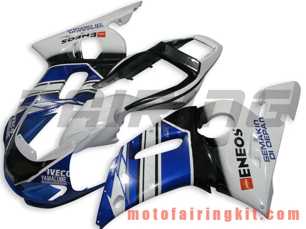 Fairing Kits Fit for YZF-600 R6 1998 1999 2000 2001 2002 YZF 600 R6 Plastic ABS Injection Mold Complete Motorcycle Body Aftermarket Bodywork Frame (Blue & White) B044