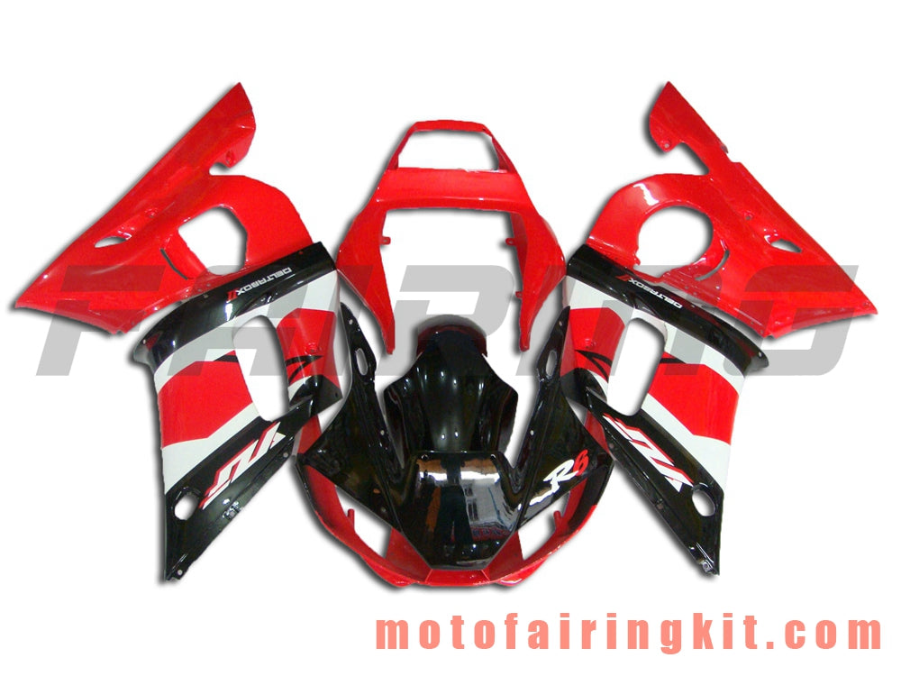 Fairing Kits Fit for YZF-600 R6 1998 1999 2000 2001 2002 YZF 600 R6 Plastic ABS Injection Mold Complete Motorcycle Body Aftermarket Bodywork Frame (Red & Black) B046