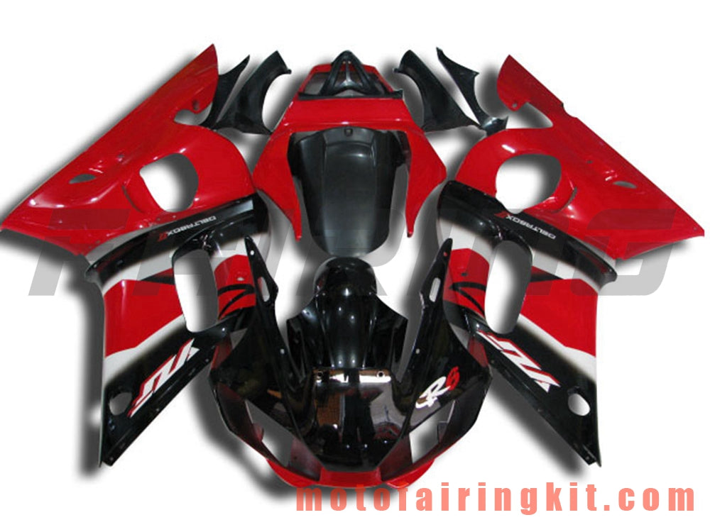 Fairing Kits Fit for YZF-600 R6 1998 1999 2000 2001 2002 YZF 600 R6 Plastic ABS Injection Mold Complete Motorcycle Body Aftermarket Bodywork Frame (Red & Black) B047