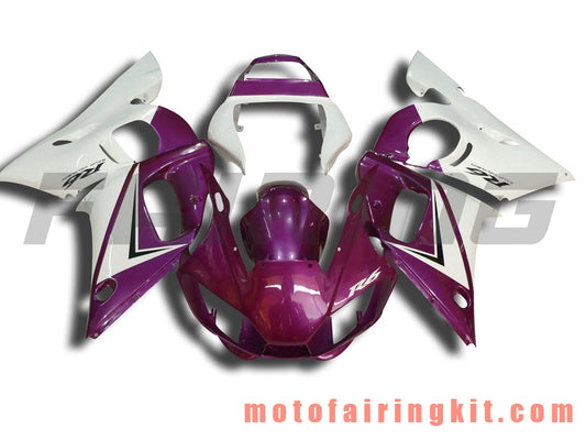 Kits de carenado aptos para YZF-600 R6 1998 1999 2000 2001 2002 YZF 600 R6 Molde de inyección de plástico ABS Carrocería completa para motocicleta Marco de carrocería de posventa (púrpura y blanco) B050