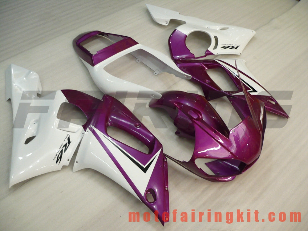 Fairing Kits Fit for YZF-600 R6 1998 1999 2000 2001 2002 YZF 600 R6 Plastic ABS Injection Mold Complete Motorcycle Body Aftermarket Bodywork Frame (Purple & White) B050