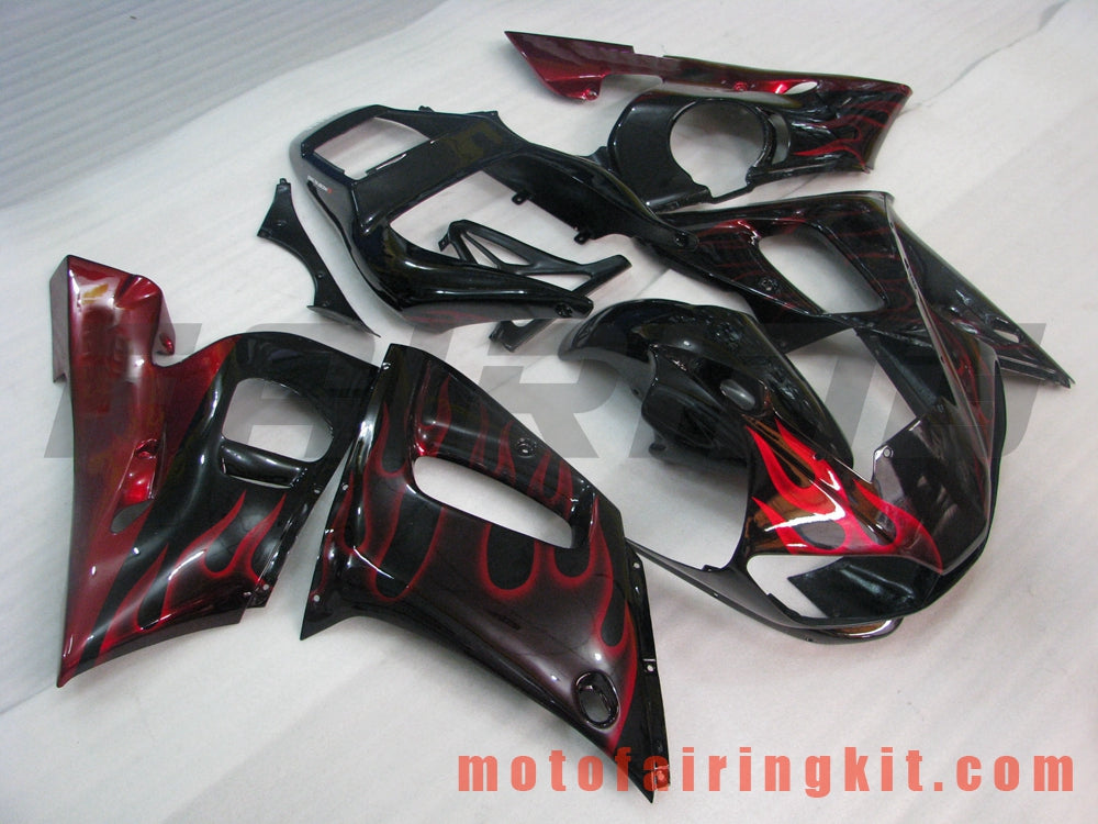 Kits de carenado aptos para YZF-600 R6 1998 1999 2000 2001 2002 YZF 600 R6 Molde de inyección de plástico ABS Carrocería completa para motocicleta Marco de carrocería de posventa (negro y naranja) B052