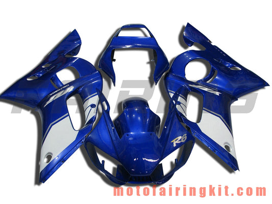 Kits de carenado aptos para YZF-600 R6 1998 1999 2000 2001 2002 YZF 600 R6 Molde de inyección de plástico ABS Carrocería completa para motocicleta Marco de carrocería de posventa (azul y blanco) B053