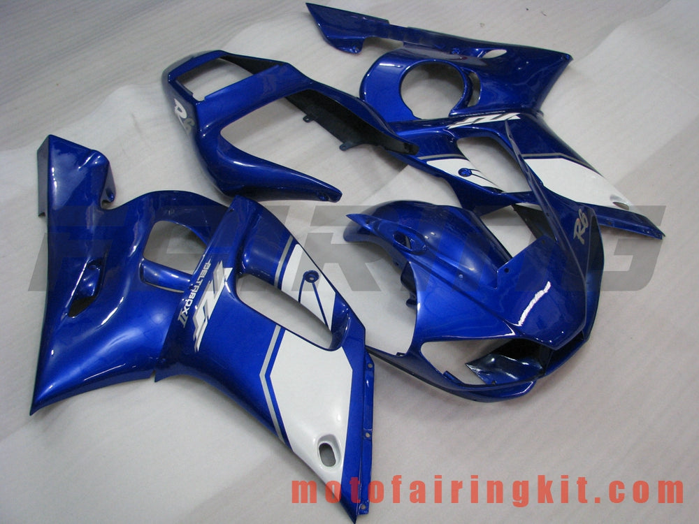 Fairing Kits Fit for YZF-600 R6 1998 1999 2000 2001 2002 YZF 600 R6 Plastic ABS Injection Mold Complete Motorcycle Body Aftermarket Bodywork Frame (Blue & White) B053