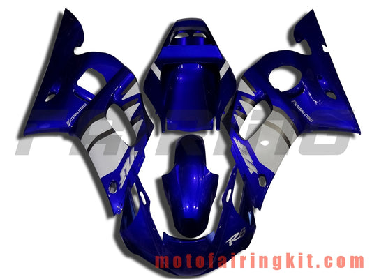 Kits de carenado aptos para YZF-600 R6 1998 1999 2000 2001 2002 YZF 600 R6 Molde de inyección de plástico ABS Carrocería completa para motocicleta Marco de carrocería de posventa (azul y blanco) B056