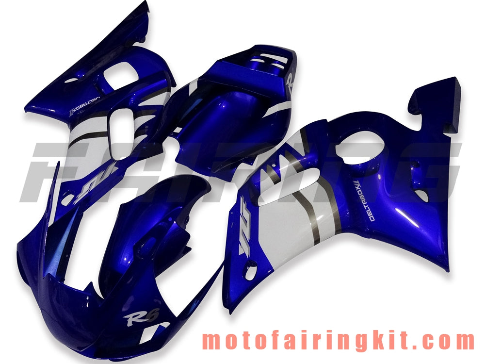 Fairing Kits Fit for YZF-600 R6 1998 1999 2000 2001 2002 YZF 600 R6 Plastic ABS Injection Mold Complete Motorcycle Body Aftermarket Bodywork Frame (Blue & White) B056