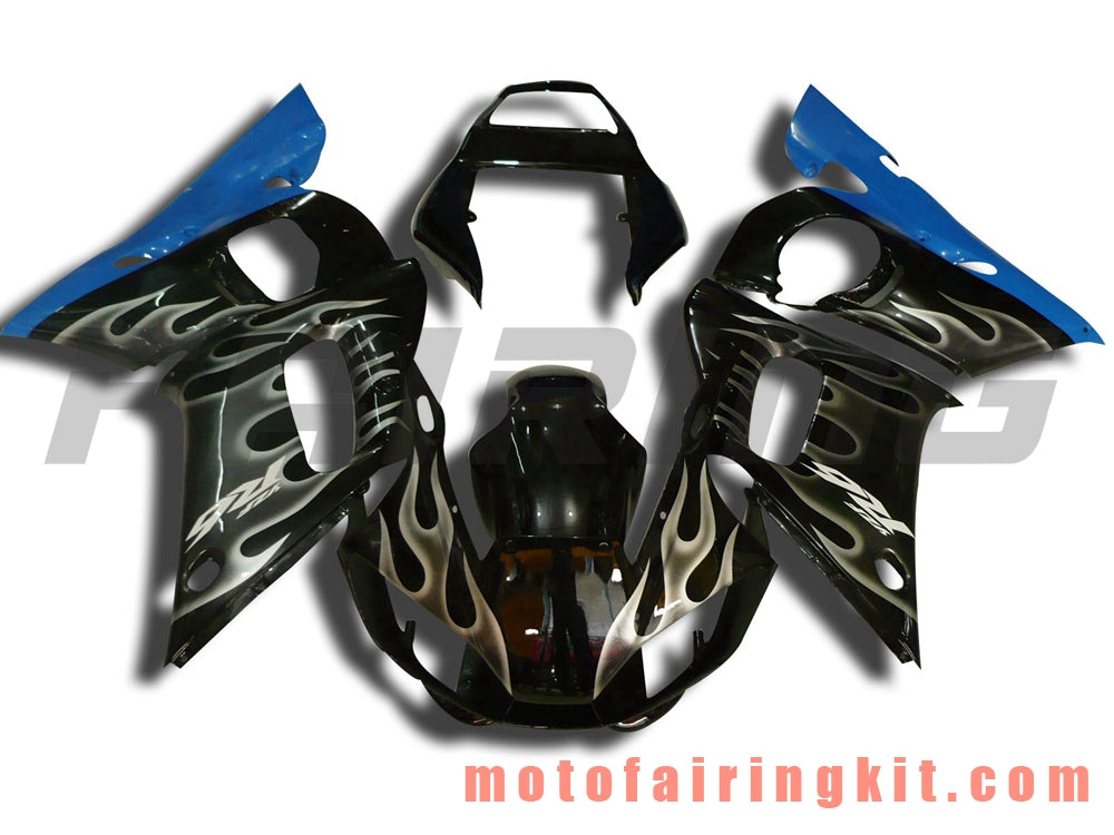 Fairing Kits Fit for YZF-600 R6 1998 1999 2000 2001 2002 YZF 600 R6 Plastic ABS Injection Mold Complete Motorcycle Body Aftermarket Bodywork Frame (Black & Blue) B058