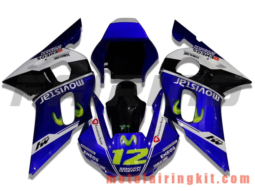 フェアリングキット YZF-600 R6 1998 1999 2000 2001 2002 YZF 600 R6 プラスチック ABS 射出成型 完全なオートバイボディ アフターマーケットボディワークフレーム (ブルー &amp; ブラック) B060