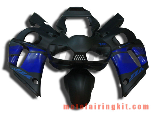 Fairing Kits Fit for YZF-600 R6 1998 1999 2000 2001 2002 YZF 600 R6 Plastic ABS Injection Mold Complete Motorcycle Body Aftermarket Bodywork Frame (Black & Blue) B063