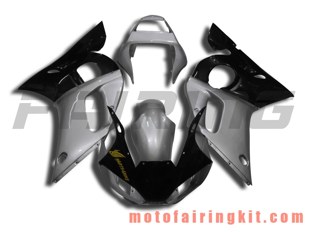 Fairing Kits Fit for YZF-600 R6 1998 1999 2000 2001 2002 YZF 600 R6 Plastic ABS Injection Mold Complete Motorcycle Body Aftermarket Bodywork Frame (Silver & Black) B064