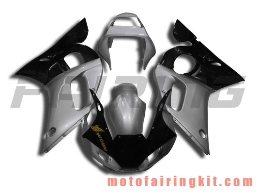 Fairing Kits Fit for YZF-600 R6 1998 1999 2000 2001 2002 YZF 600 R6 Plastic ABS Injection Mold Complete Motorcycle Body Aftermarket Bodywork Frame (Silver & Black) B064