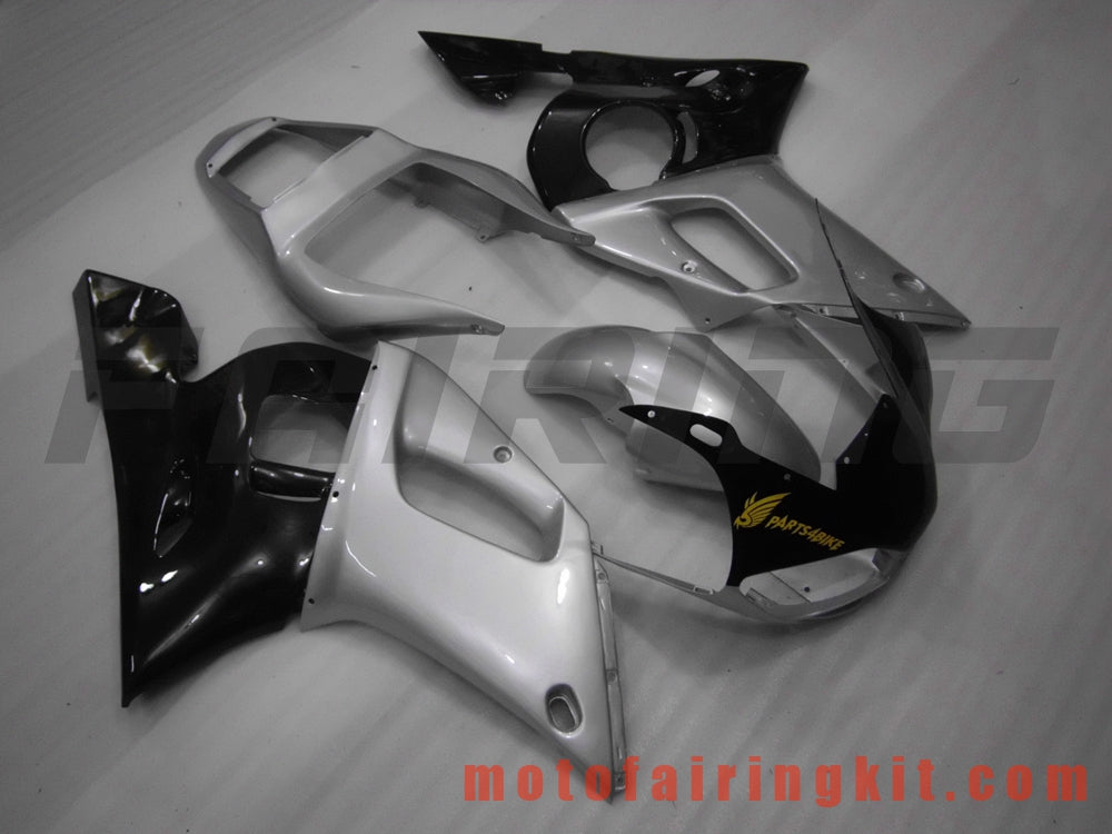 Fairing Kits Fit for YZF-600 R6 1998 1999 2000 2001 2002 YZF 600 R6 Plastic ABS Injection Mold Complete Motorcycle Body Aftermarket Bodywork Frame (Silver & Black) B064