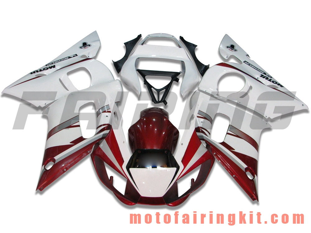 Fairing Kits Fit for YZF-600 R6 1998 1999 2000 2001 2002 YZF 600 R6 Plastic ABS Injection Mold Complete Motorcycle Body Aftermarket Bodywork Frame (White & Red) B065