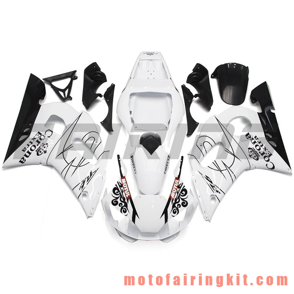 Fairing Kits Fit for YZF-600 R6 1998 1999 2000 2001 2002 YZF 600 R6 Plastic ABS Injection Mold Complete Motorcycle Body Aftermarket Bodywork Frame (White & Black) B068