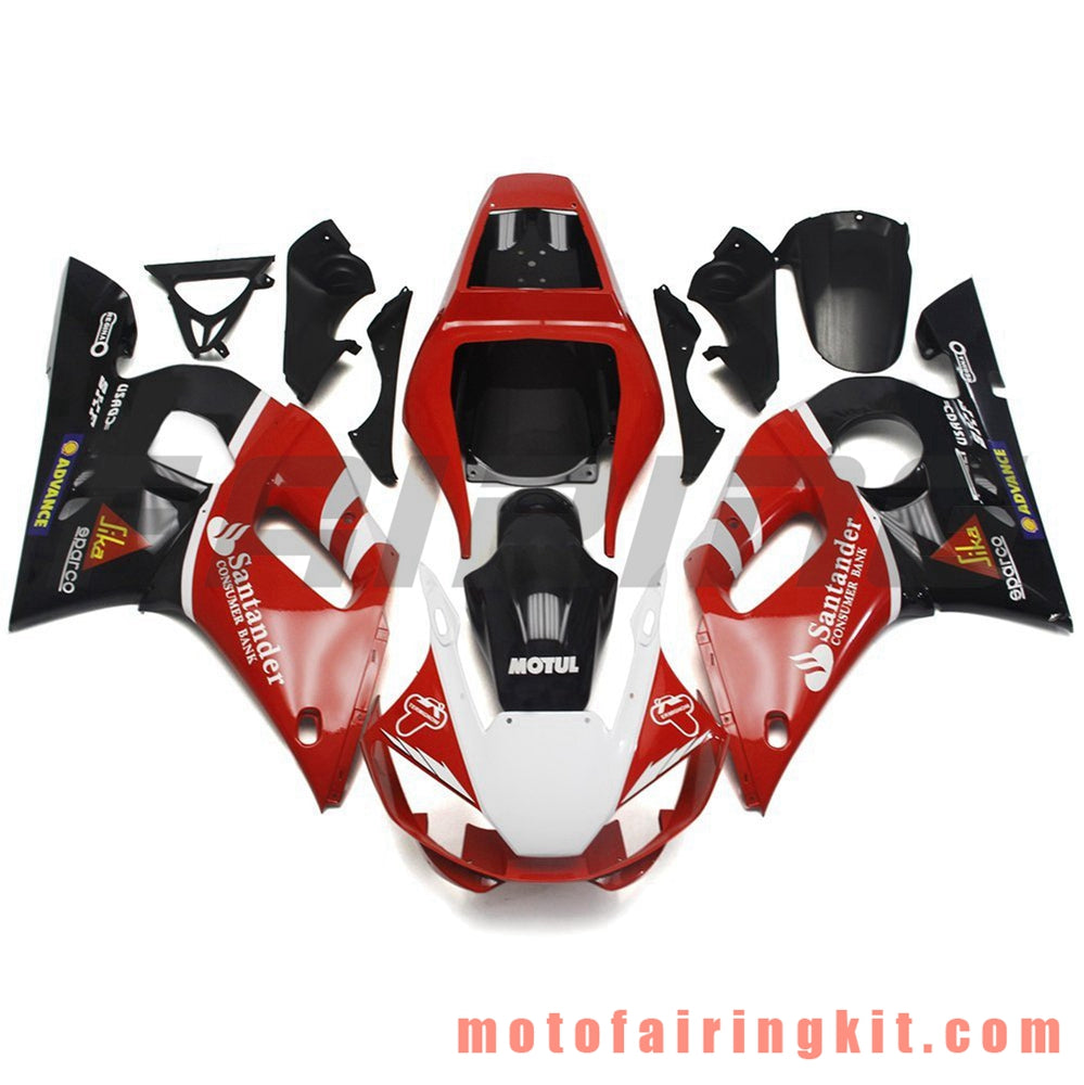 Kits de carenado aptos para YZF-600 R6 1998 1999 2000 2001 2002 YZF 600 R6 Molde de inyección de plástico ABS Carrocería completa para motocicleta Marco de carrocería de posventa (rojo y negro) B070