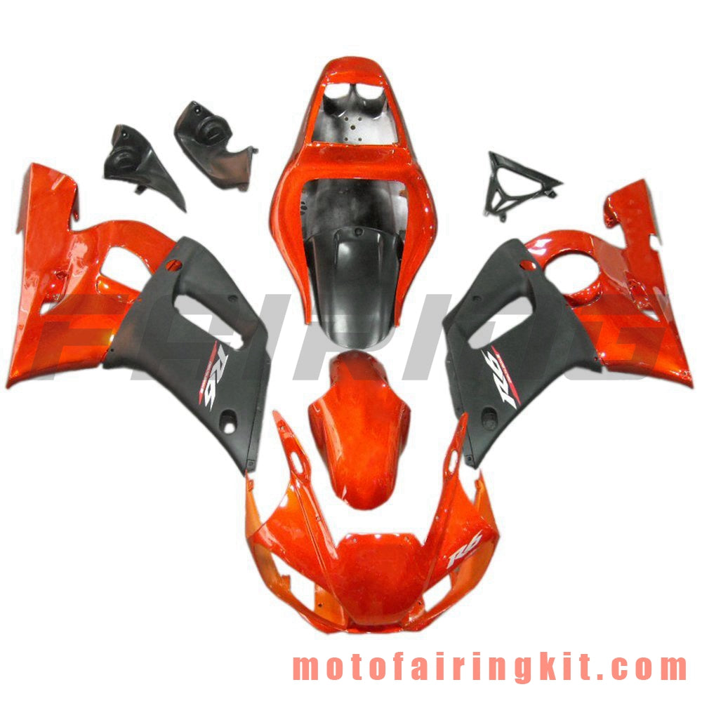 Fairing Kits Fit for YZF-600 R6 1998 1999 2000 2001 2002 YZF 600 R6 Plastic ABS Injection Mold Complete Motorcycle Body Aftermarket Bodywork Frame (Orange & Black) B071