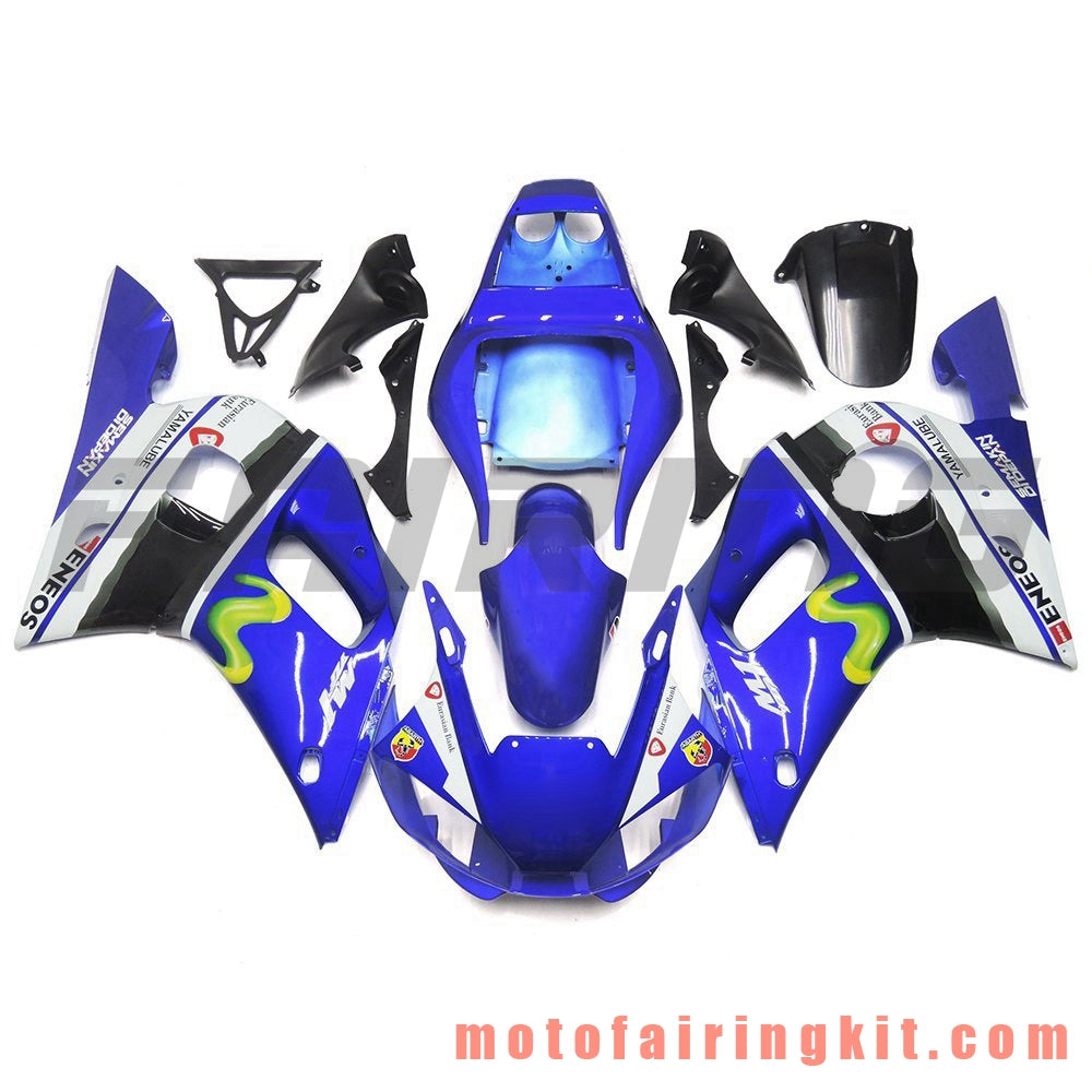 Fairing Kits Fit for YZF-600 R6 1998 1999 2000 2001 2002 YZF 600 R6 Plastic ABS Injection Mold Complete Motorcycle Body Aftermarket Bodywork Frame (Blue & Black) B072