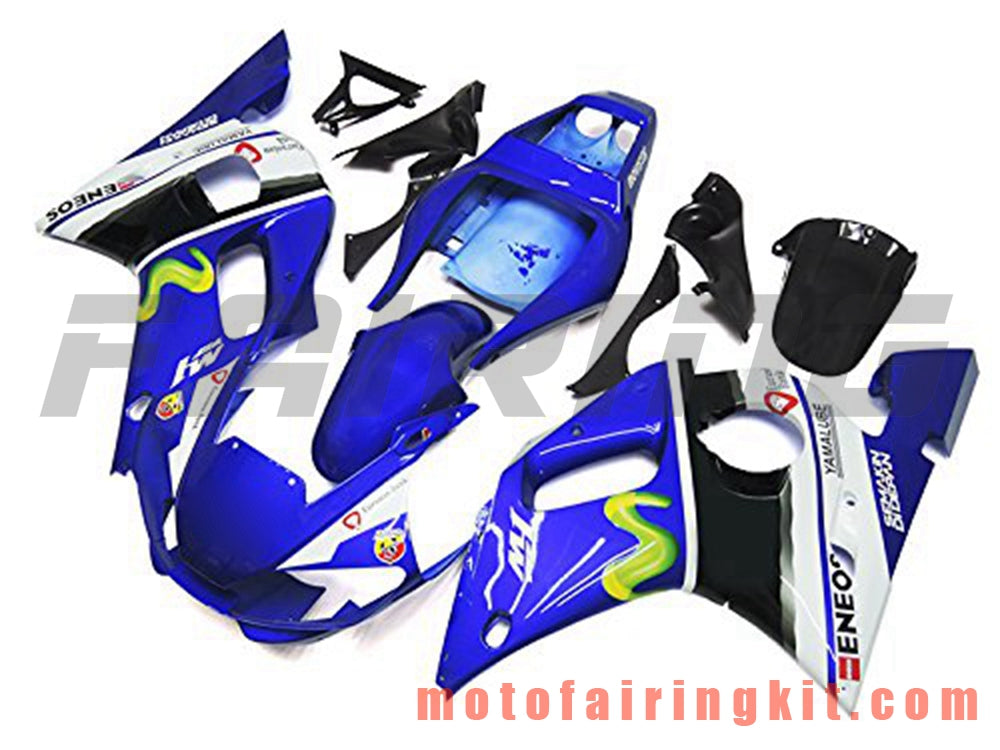 Kits de carenado aptos para YZF-600 R6 1998 1999 2000 2001 2002 YZF 600 R6 Molde de inyección de plástico ABS Carrocería completa para motocicleta Marco de carrocería de posventa (azul y negro) B072