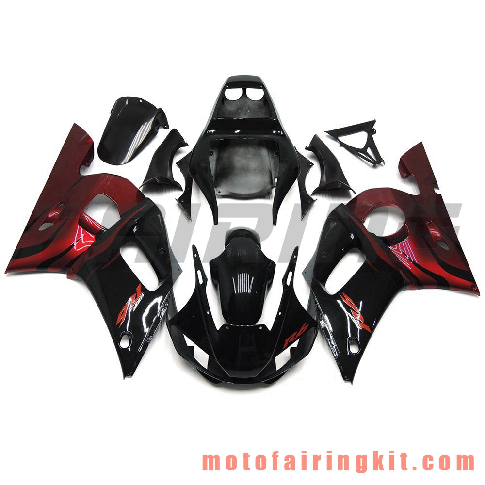 Fairing Kits Fit for YZF-600 R6 1998 1999 2000 2001 2002 YZF 600 R6 Plastic ABS Injection Mold Complete Motorcycle Body Aftermarket Bodywork Frame (Black & Orange) B073