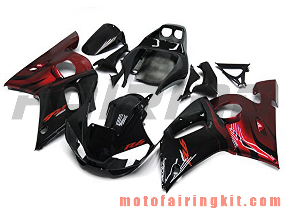 Fairing Kits Fit for YZF-600 R6 1998 1999 2000 2001 2002 YZF 600 R6 Plastic ABS Injection Mold Complete Motorcycle Body Aftermarket Bodywork Frame (Black & Orange) B073