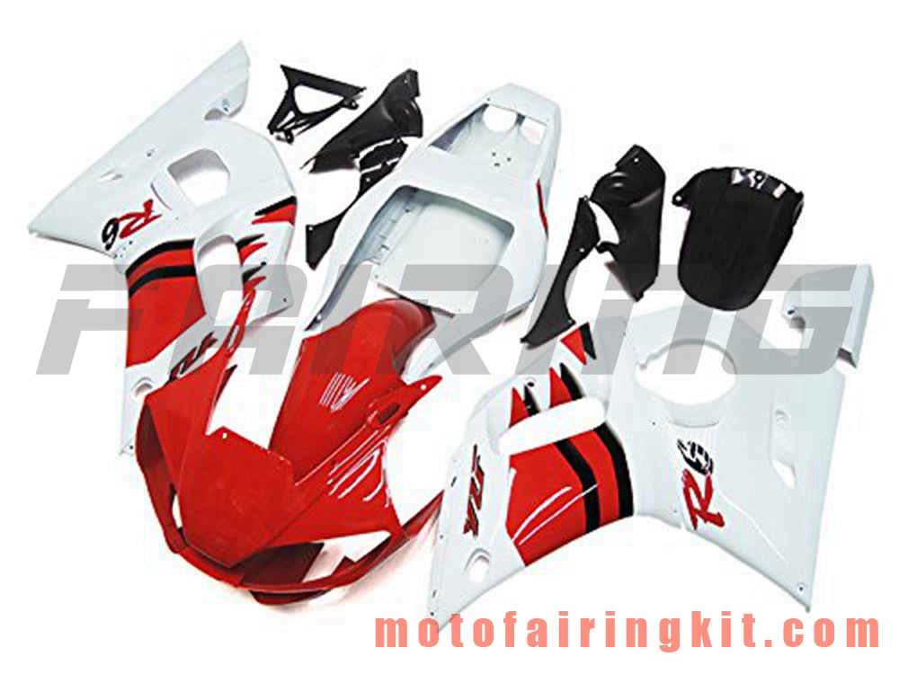 Kits de carenado aptos para YZF-600 R6 1998 1999 2000 2001 2002 YZF 600 R6 Molde de inyección de plástico ABS Carrocería completa para motocicleta Marco de carrocería de posventa (rojo y blanco) B074