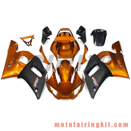 Kits de carenado aptos para YZF-600 R6 1998 1999 2000 2001 2002 YZF 600 R6 Molde de inyección de plástico ABS Carrocería completa para motocicleta Marco de carrocería de posventa (dorado y negro) B075