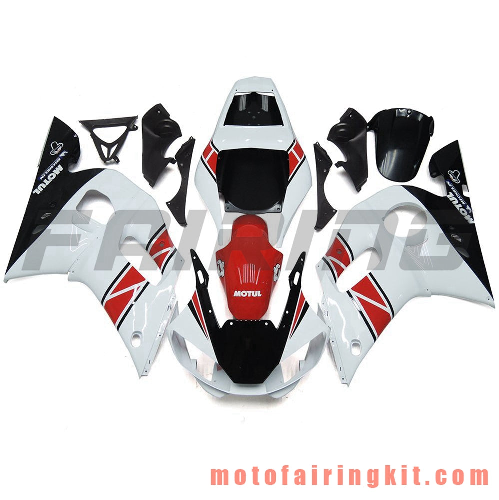 Kits de carenado aptos para YZF-600 R6 1998 1999 2000 2001 2002 YZF 600 R6 Molde de inyección de plástico ABS Carrocería completa para motocicleta Marco de carrocería de posventa (blanco y negro) B076