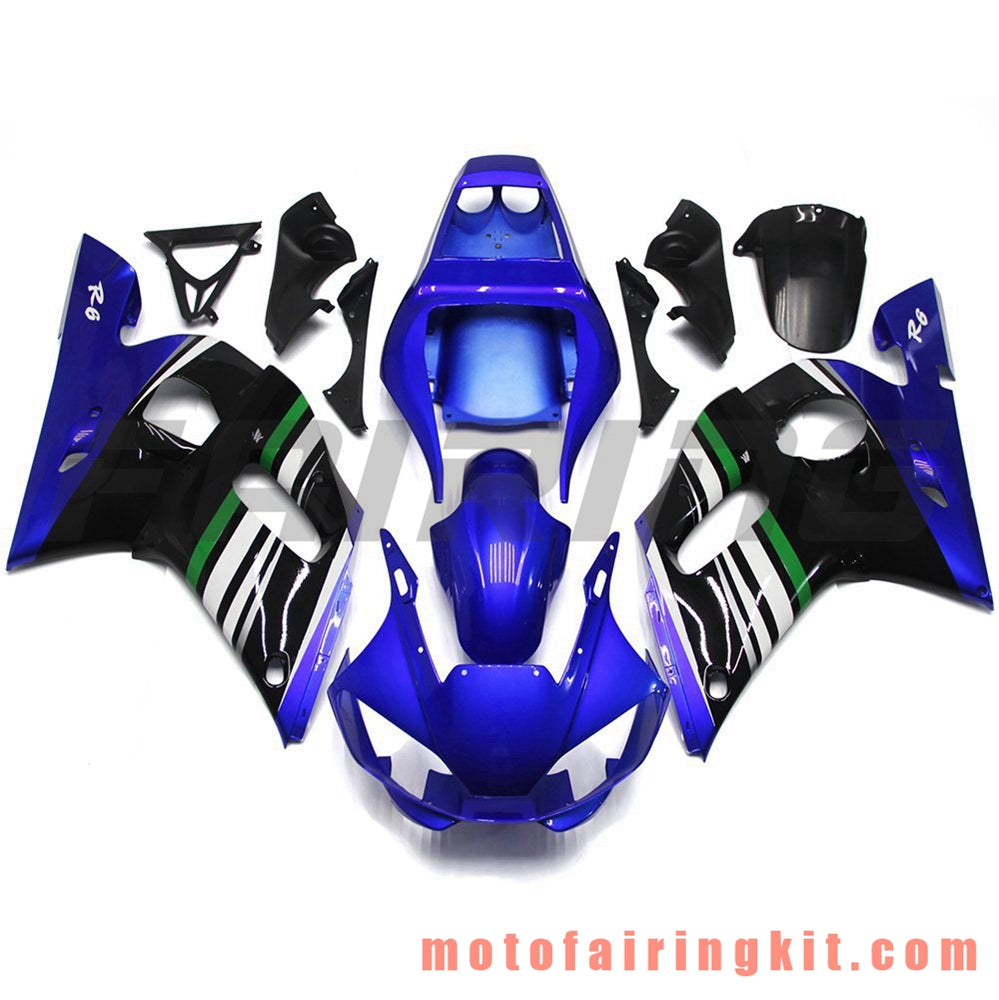 Fairing Kits Fit for YZF-600 R6 1998 1999 2000 2001 2002 YZF 600 R6 Plastic ABS Injection Mold Complete Motorcycle Body Aftermarket Bodywork Frame (Blue & Black) B077