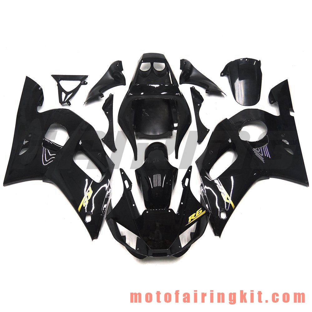 Kits de carenado aptos para YZF-600 R6 1998 1999 2000 2001 2002 YZF 600 R6 Molde de inyección de plástico ABS Carrocería completa para motocicleta Marco de carrocería de posventa (negro) B078