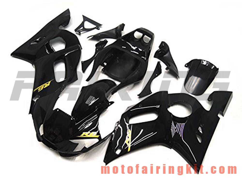 Fairing Kits Fit for YZF-600 R6 1998 1999 2000 2001 2002 YZF 600 R6 Plastic ABS Injection Mold Complete Motorcycle Body Aftermarket Bodywork Frame (Black) B078