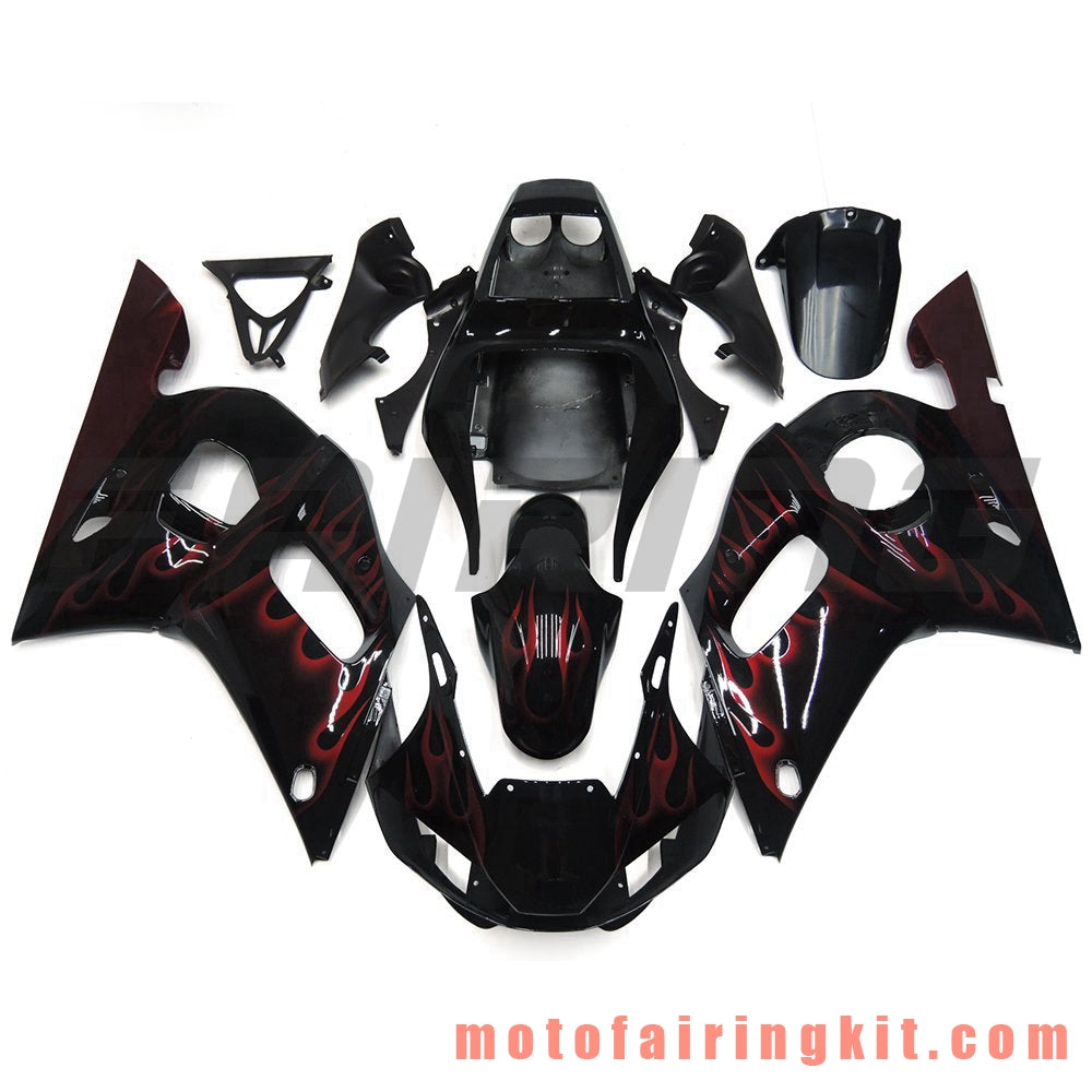 Kits de carenado aptos para YZF-600 R6 1998 1999 2000 2001 2002 YZF 600 R6 Molde de inyección de plástico ABS Carrocería completa para motocicleta Marco de carrocería de posventa (negro y rojo) B079