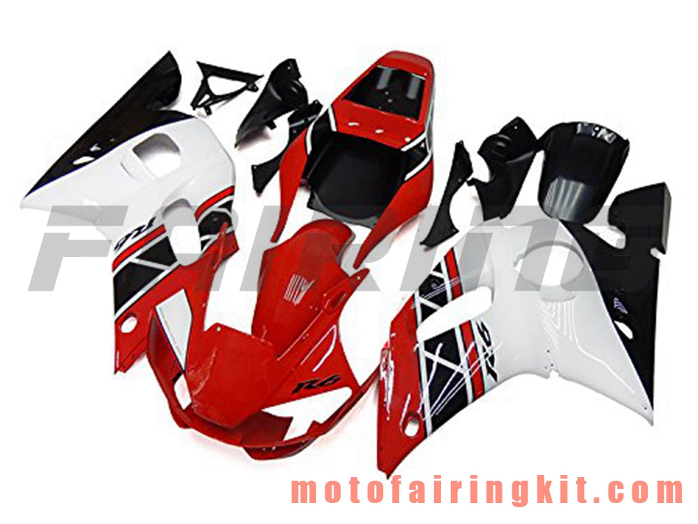 Fairing Kits Fit for YZF-600 R6 1998 1999 2000 2001 2002 YZF 600 R6 Plastic ABS Injection Mold Complete Motorcycle Body Aftermarket Bodywork Frame (Red & White) B081